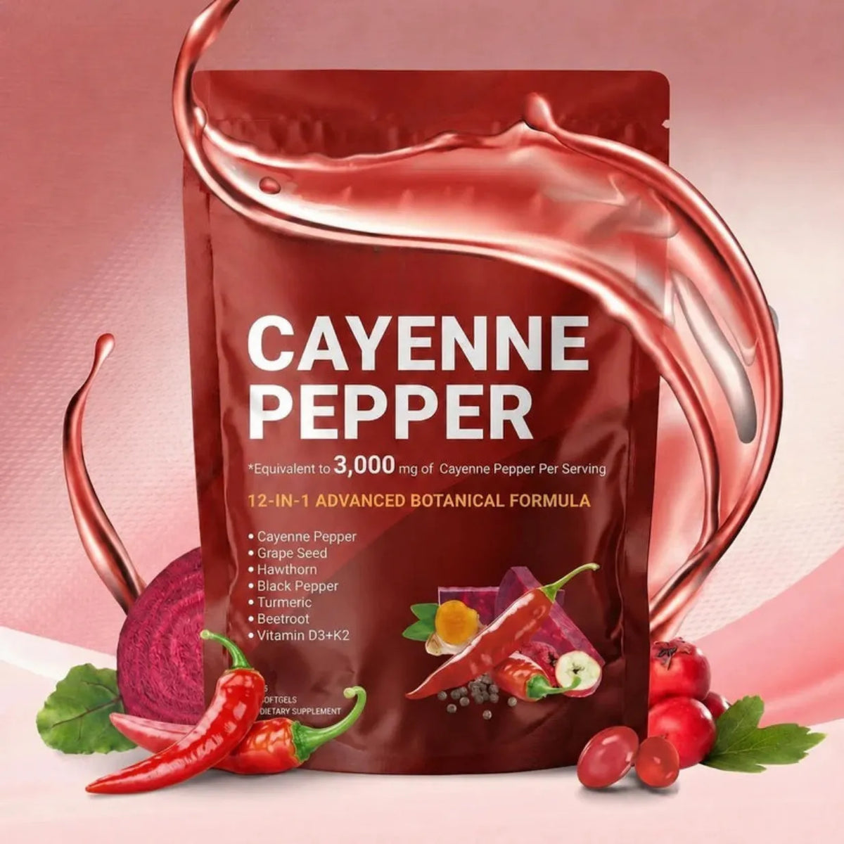 Cayenne Pepper 12-in-1 Botanical Softgels – 240 Count